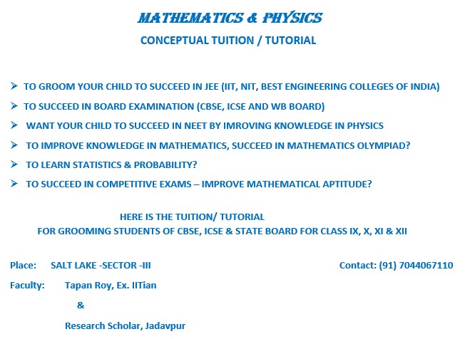 Mathematics and Physics CONCEPTUAL TUITION, TUTORIAL